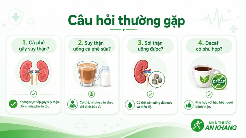 Cà phê decaf có ít caffeine hơn nhưng người bệnh thận vẫn cần chú ý lượng uống và thành phần thêm vào