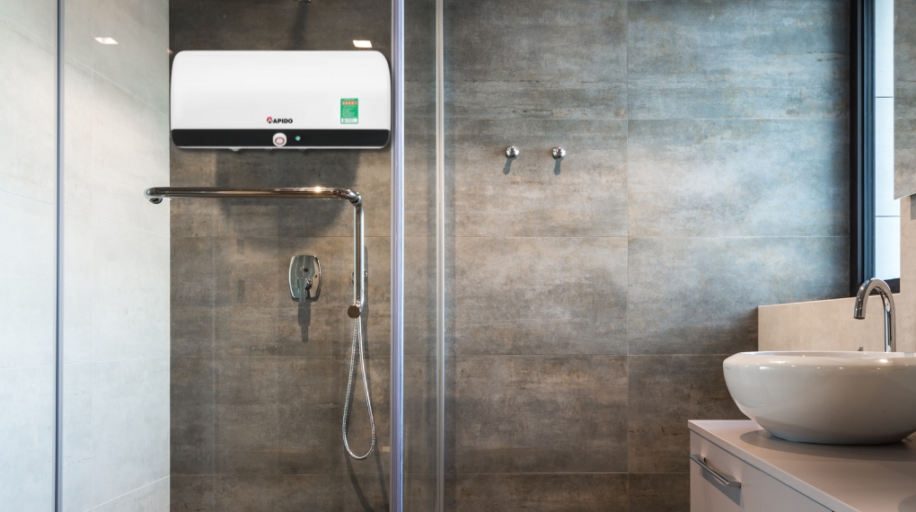 Máy nước nóng gián tiếp Rapido 30 lít 2500W HE 30L trang bị rơ le bảo vệ đa cấp 