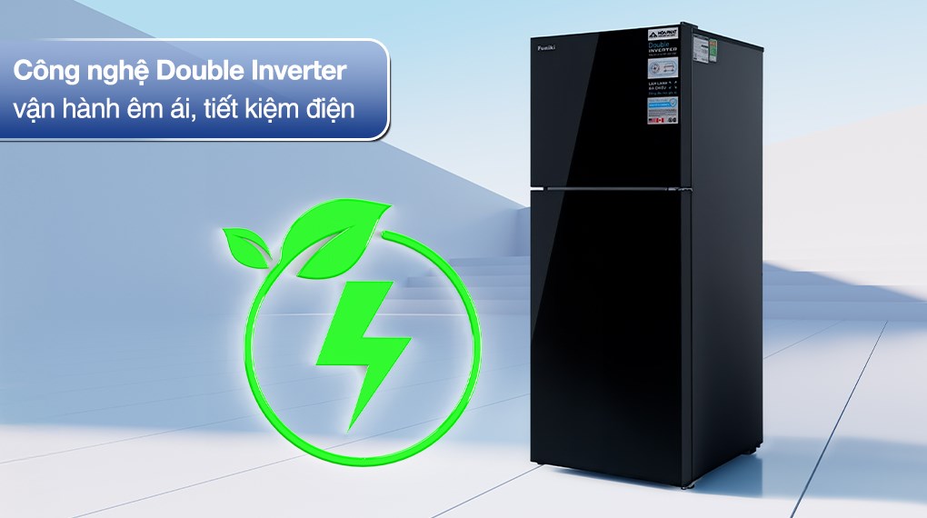 Tủ lạnh Funiki Inverter 286 lít HR T8286GB mặt kính sang trọng công nghệ Double Inverter Tủ lạnh Funiki Inverter 286 lít HR T8286GB mặt kính sang trọng công nghệ Double Inverter