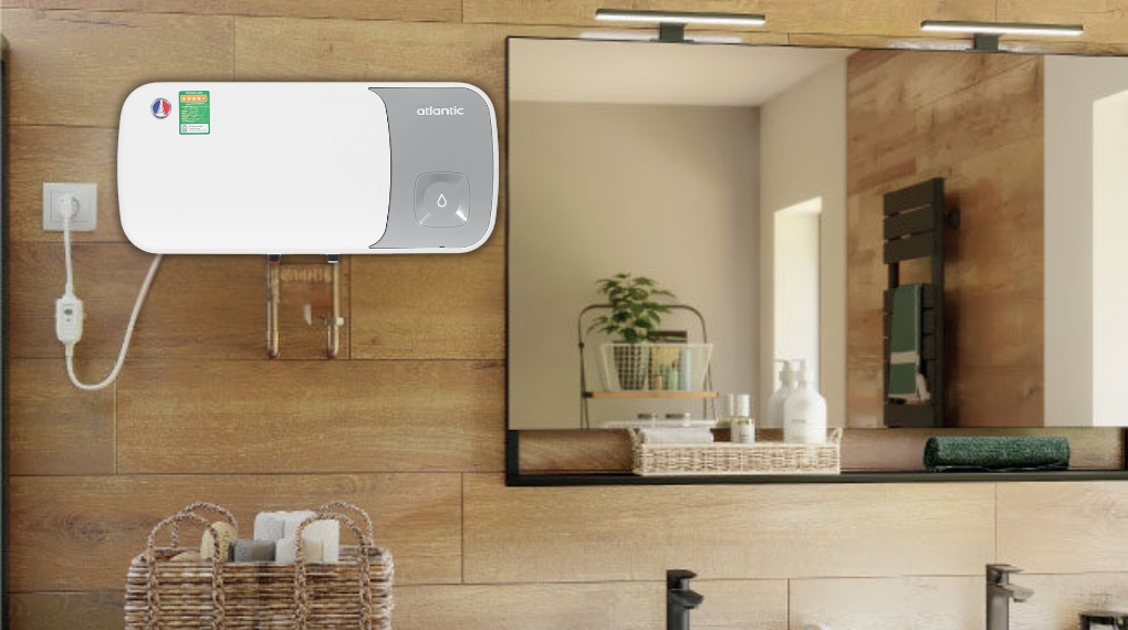 Máy nước nóng gián tiếp Atlantic 20 lít ESA SLIM lòng bình tráng men kim cương nhân tạo