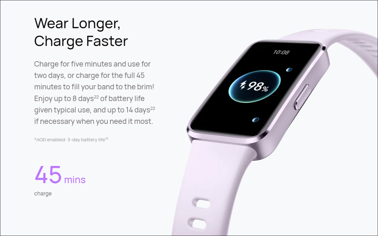 HUAWEI Band 10 sẽ có thời lượng sử dụng pin cực kỳ ấn tượng. HUAWEI Band 10 sẽ có thời lượng sử dụng pin cực kỳ ấn tượng.