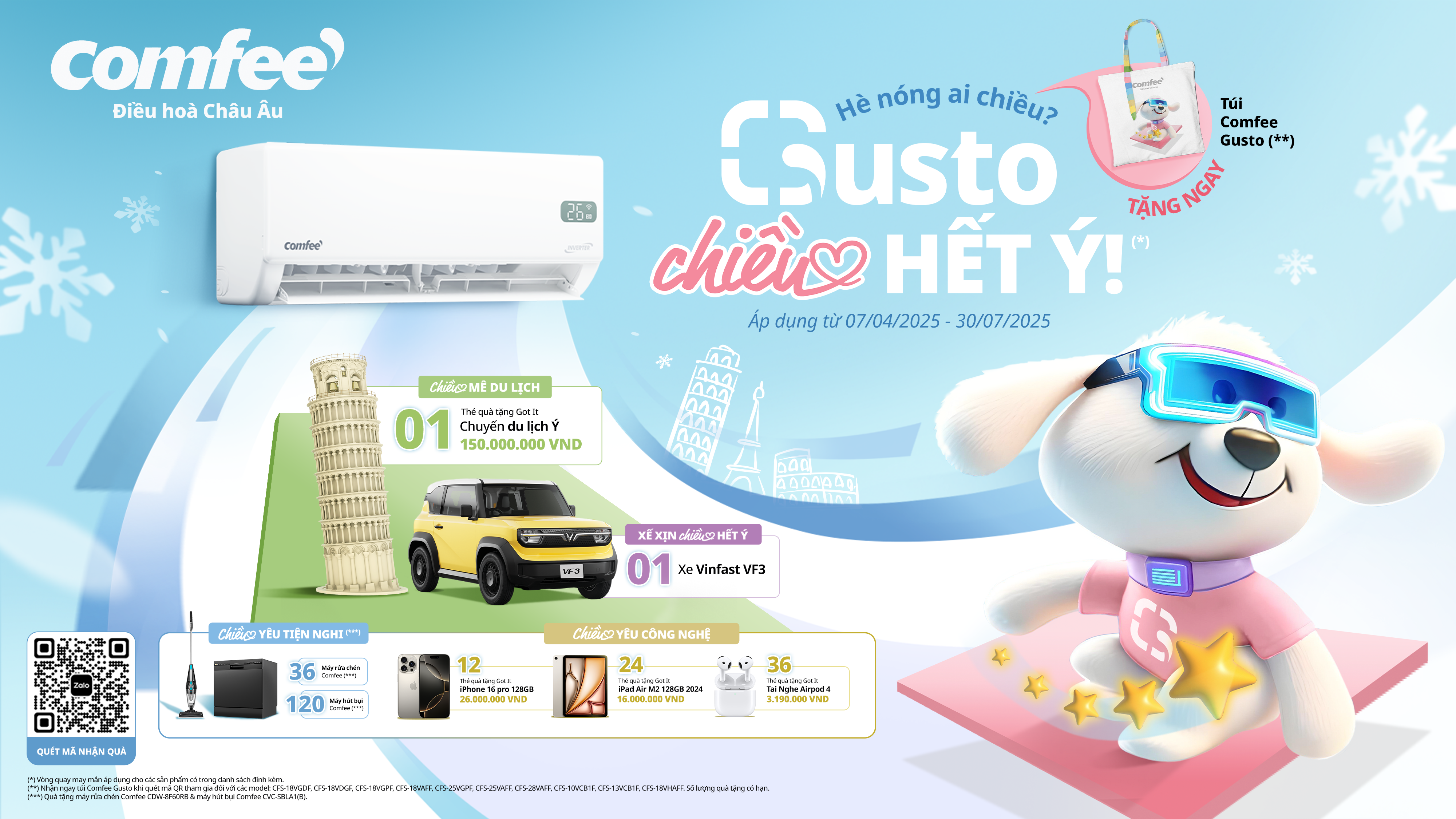 Hè Nóng Ai Chiều? Gusto Chiều Hết Ý - Rinh Mát Lạnh, Săn Quà Giá Trị Cùng Comfee Và Tận Hưởng Mùa Hè Dễ Chịu Không Lo Nắng Nóng!
