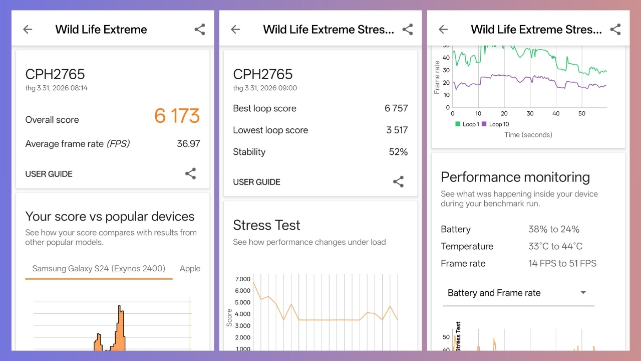Đánh giá hiệu năng OPPO Find N6: Snapdragon 8 Elite Gen 5 mạnh mẽ vậy nhiệt độ có cao? Đánh giá hiệu năng OPPO Find N6: Snapdragon 8 Elite Gen 5 mạnh mẽ vậy nhiệt độ có cao?