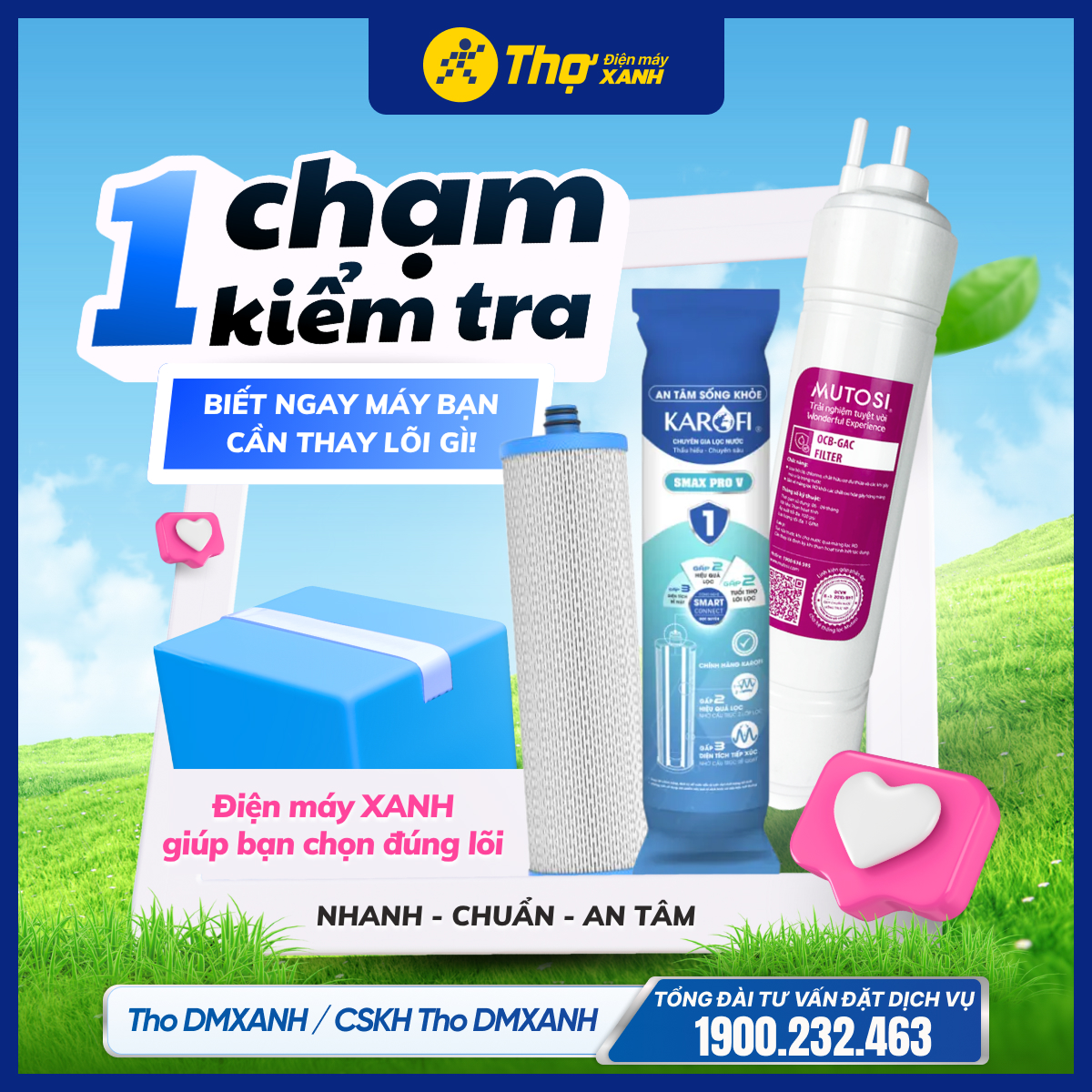 Một chạm kiểm tra lõi lọc nước - Điện máy XANH giúp bạn chọn đúng lõi, nhanh chuẩn, an tâm cho cả nhà!