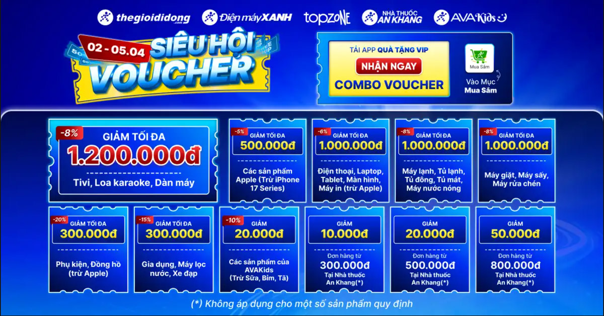 MWG SHOP - LỊCH SALE & ƯU Đ&Atilde;I ĐẶC BIỆT TH&Aacute;NG 4 TỰ H&Agrave;O MỪNG ĐẠI LỄ