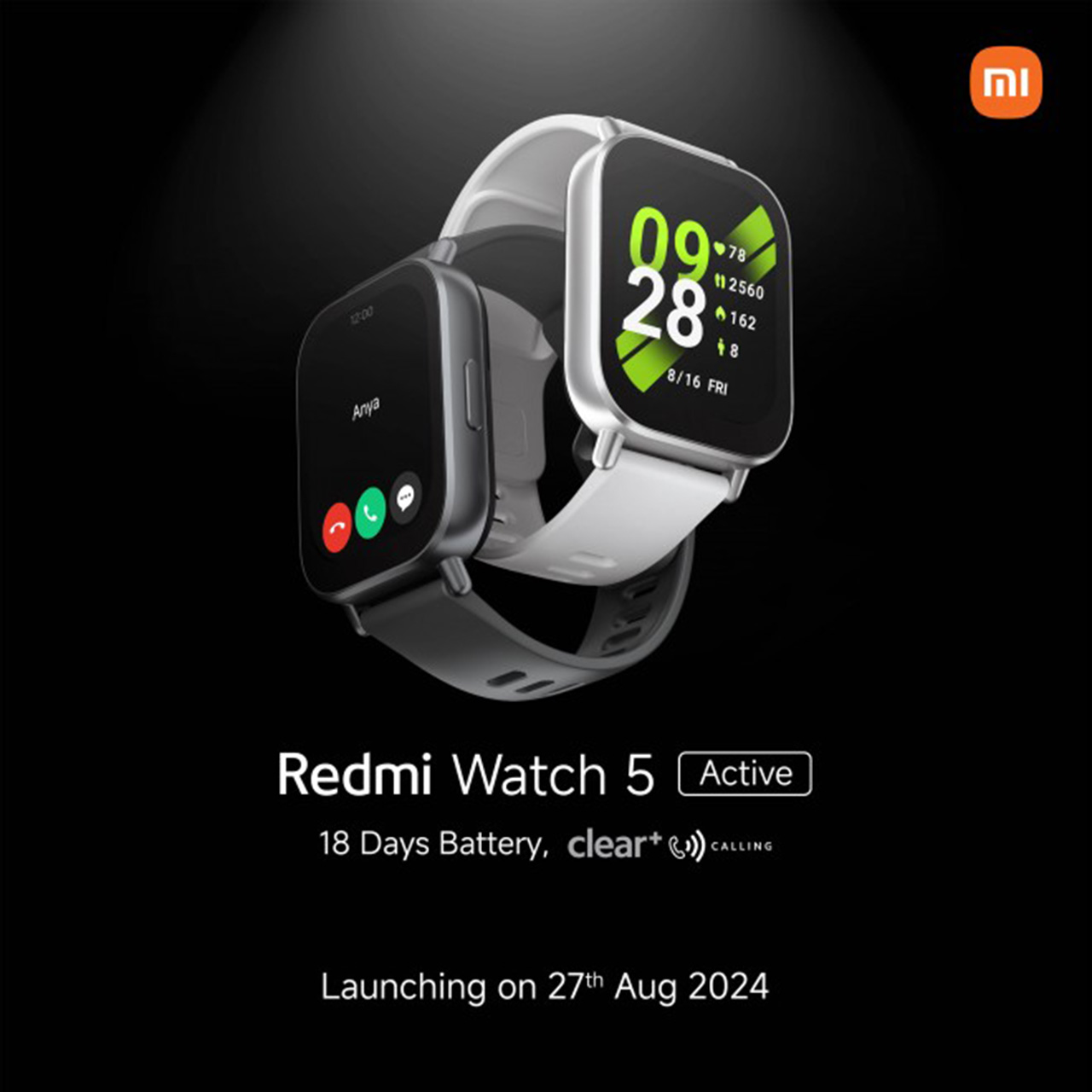 Poster chính thức về ngày ra mắt của Redmi Watch 5 Active 