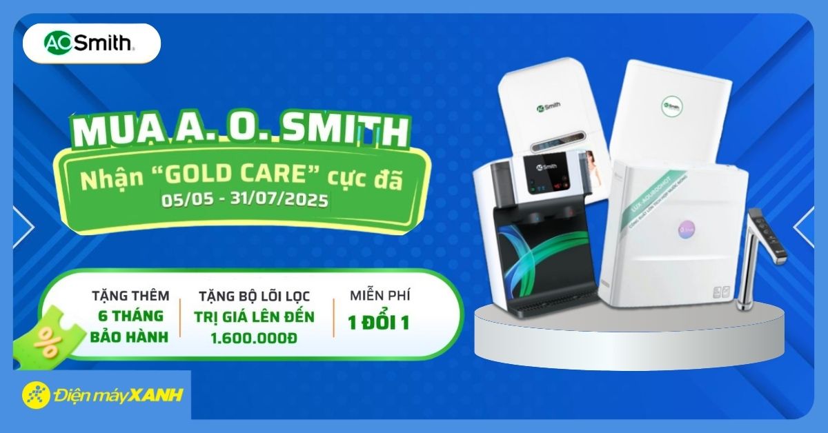 A. O. Smith Hè 2025: Mua Máy Lọc Nước, Không Khí Nhận Gói Gold Care Giá Trị, An Tâm Toàn Diện!