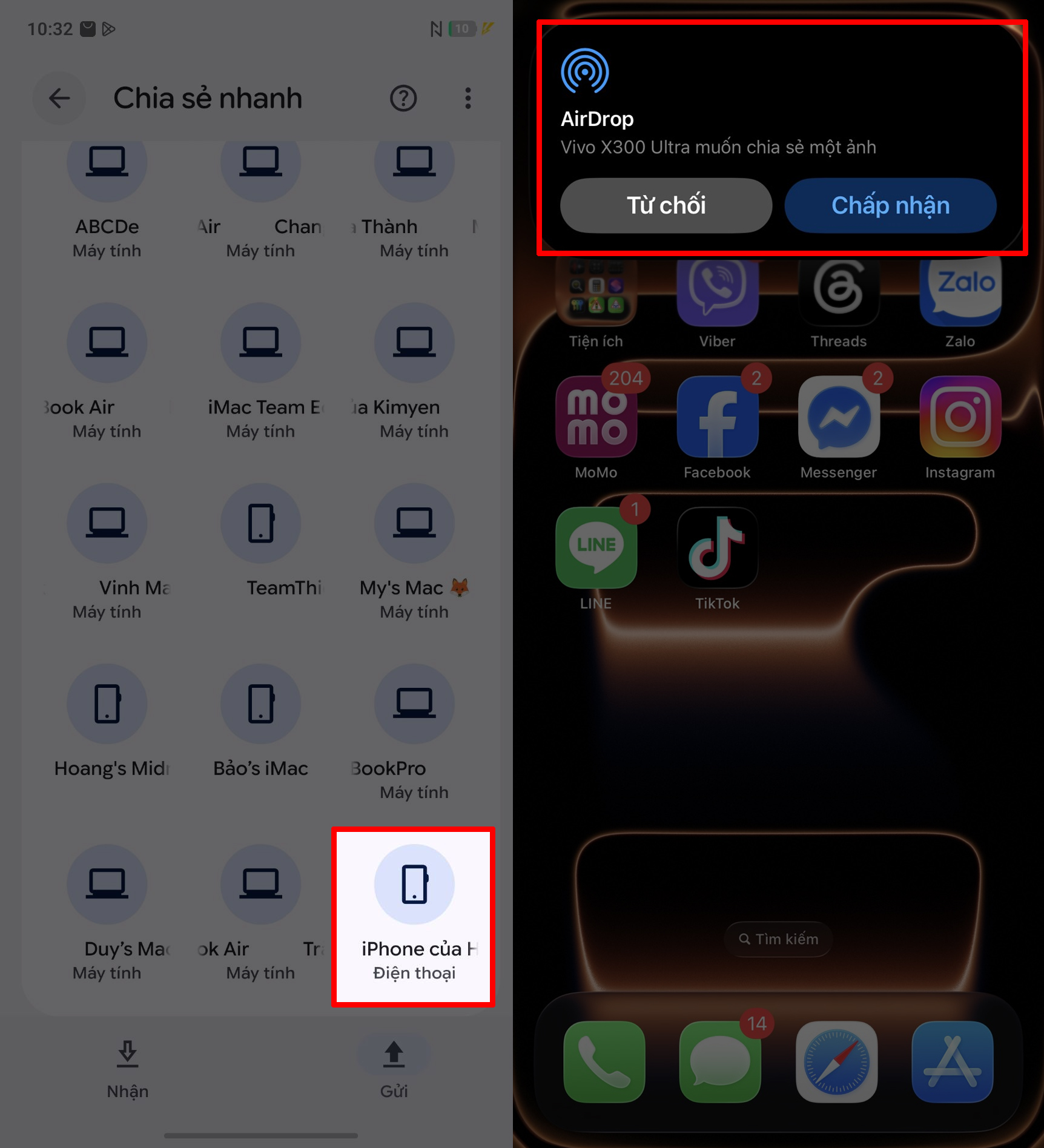 Cách airdrop từ vivo sang iPhone Macbook và ngược lại Cách airdrop từ vivo sang iPhone Macbook và ngược lại