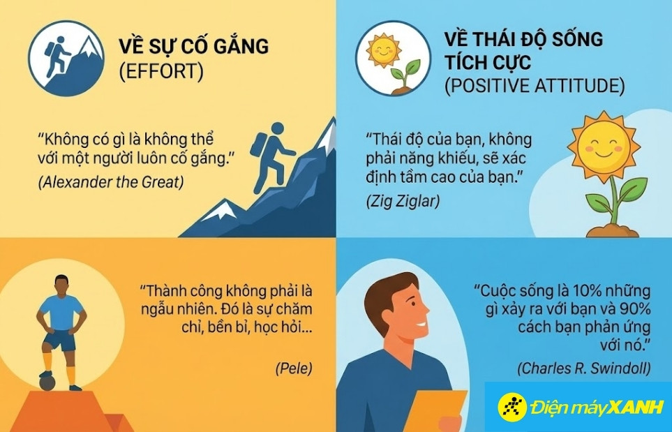 Những câu nói hay về sự cố gắng và thái độ sống tích cực