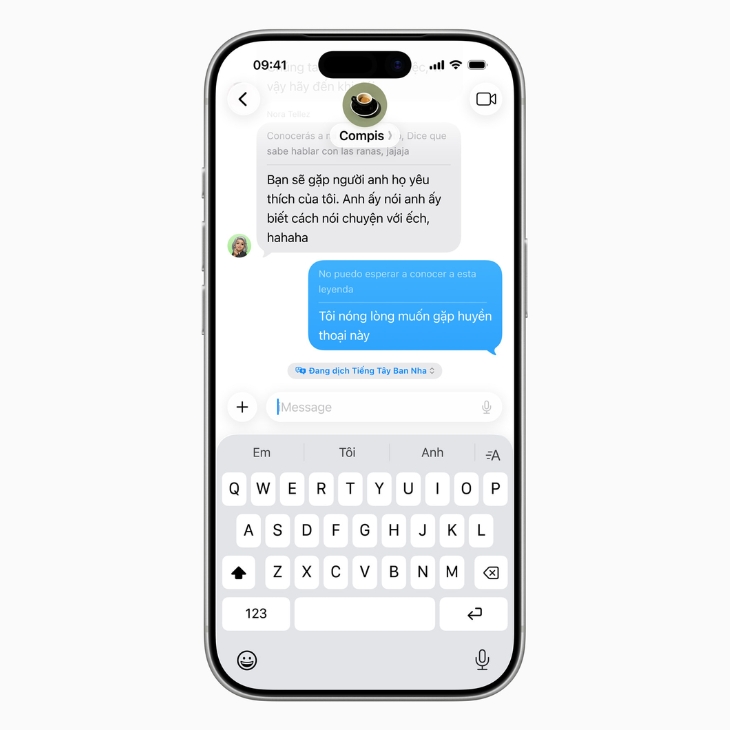 Tính năng Dịch Trực Tiếp trên Apple Intelligence tiếng Việt có thể tự động dịch phản hồi của người dùng