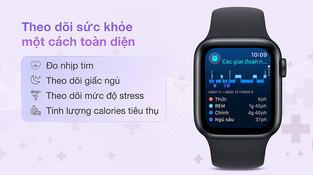 Apple Watch SE 2 GPS 40mm viền nhôm dây thể thao hỗ trợ theo dõi chu kỳ và đo nhiệt độ, giúp phái nữ chủ động hơn trong kế hoạch gia đình