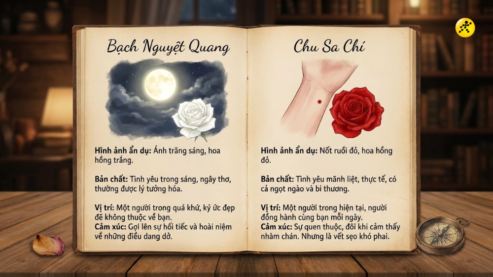 Ph&acirc;n biệt bạch nguyệt quang v&agrave; nốt chu sa