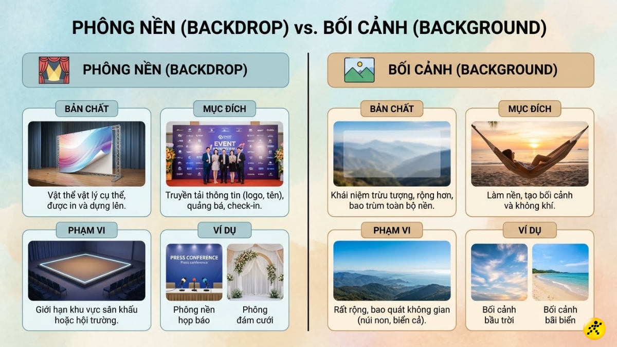 Ph&acirc;n biệt backdrop v&agrave; background