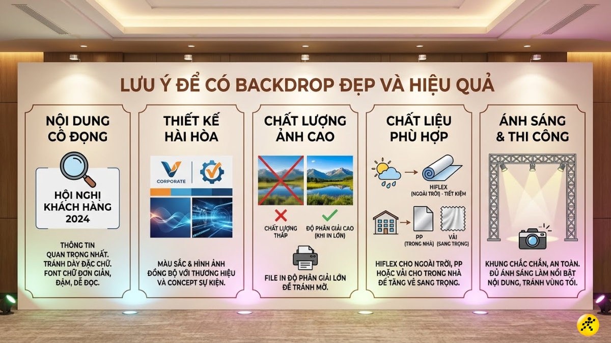 Lưu &yacute; để c&oacute; một backdrop đẹp