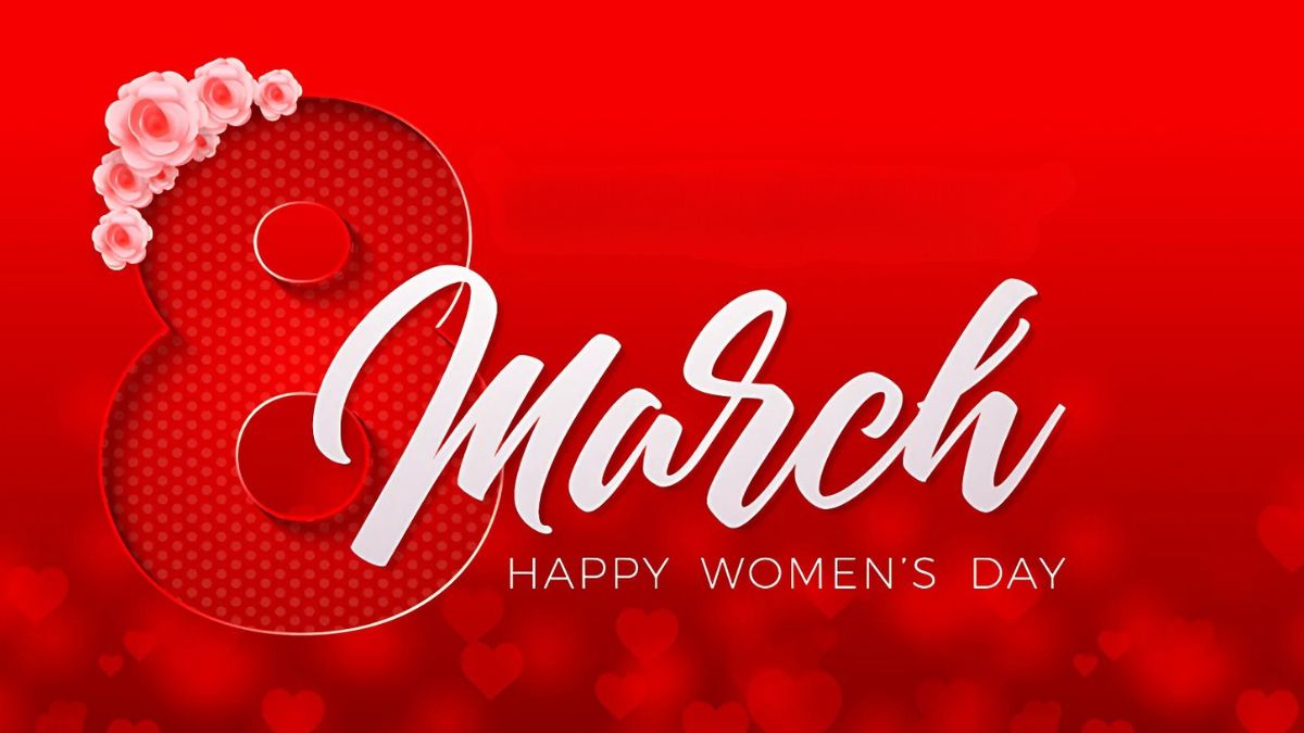 Background 8/3 đẹp tone đỏ Background 8/3 đẹp tone đỏ