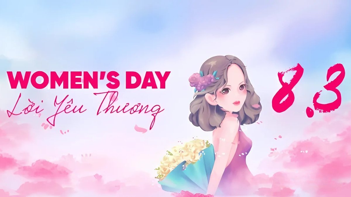 Mẫu background 8/3 dễ thương 1 Mẫu background 8/3 dễ thương 1