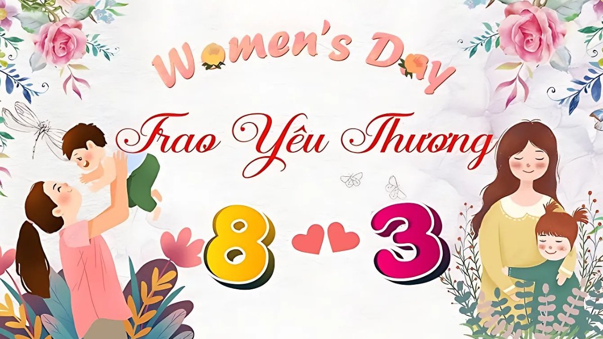 Mẫu background 8/3 dễ thương 5 Mẫu background 8/3 dễ thương 5