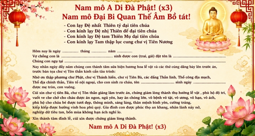 Bài cúng thôi nôi cho bé Bài cúng thôi nôi cho bé