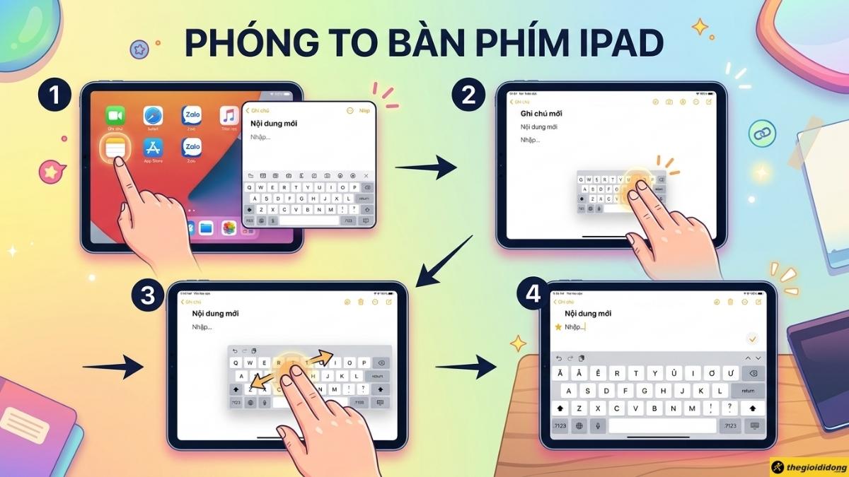 Ph&oacute;ng to b&agrave;n ph&iacute;m bằng cử chỉ 2 ng&oacute;n tay
