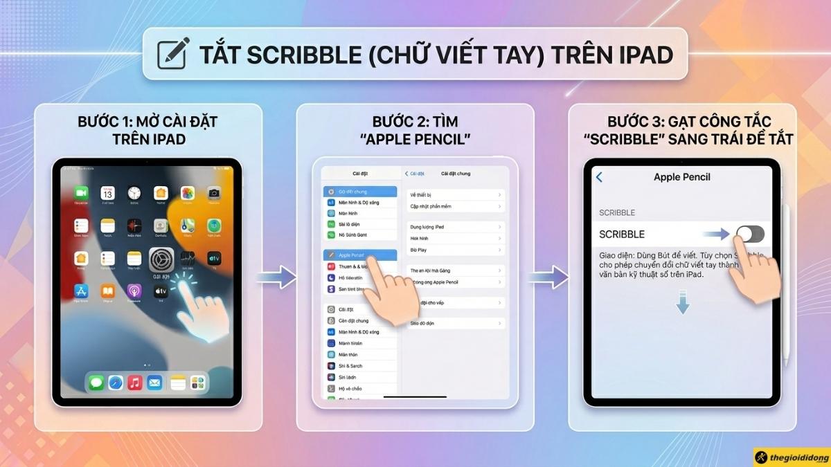Tắt t&iacute;nh năng Scribble (Viết tay)