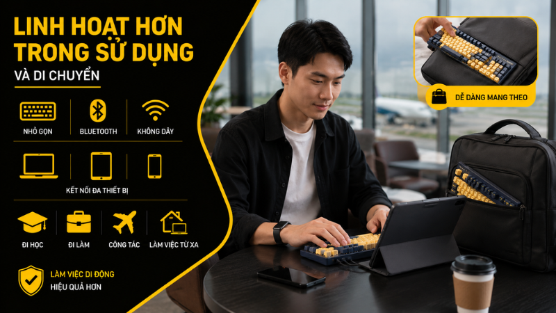 Linh hoạt dễ dàng di chuyển