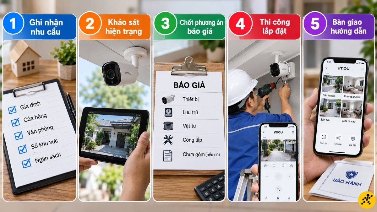 Quy trình khảo sát, báo giá và lắp đặt camera trọn gói Quy trình khảo sát, báo giá và lắp đặt camera trọn gói