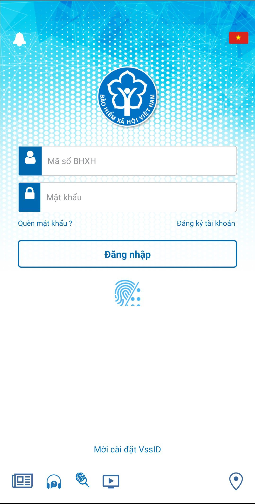 Mở ứng dụng VssID và đăng nhập bằng mã số BHXH cùng mật khẩu để bắt đầu tra cứu hồ sơ