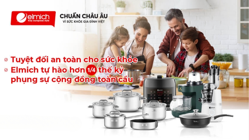 Bình đun siêu tốc Elmich đến từ thương hiệu chuẩn châu Âu, bền bỉ và an toàn