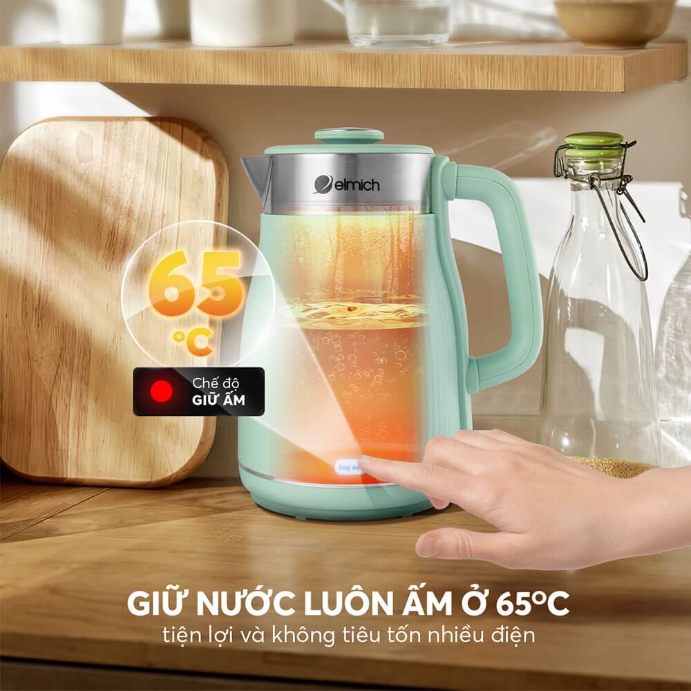 Bình đun siêu tốc Elmich 1.8 lít KEE-8457GB có khả năng giữ ấm nước rất tiện lợi