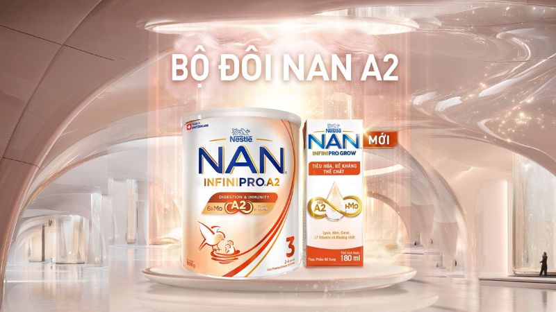 Bộ đôi sữa NAN A2: Dinh dưỡng toàn diện hỗ trợ bé tiêu hóa êm - đề kháng khỏe - vững thể chất Bộ đôi sữa NAN A2: Dinh dưỡng toàn diện hỗ trợ bé tiêu hóa êm - đề kháng khỏe - vững thể chất