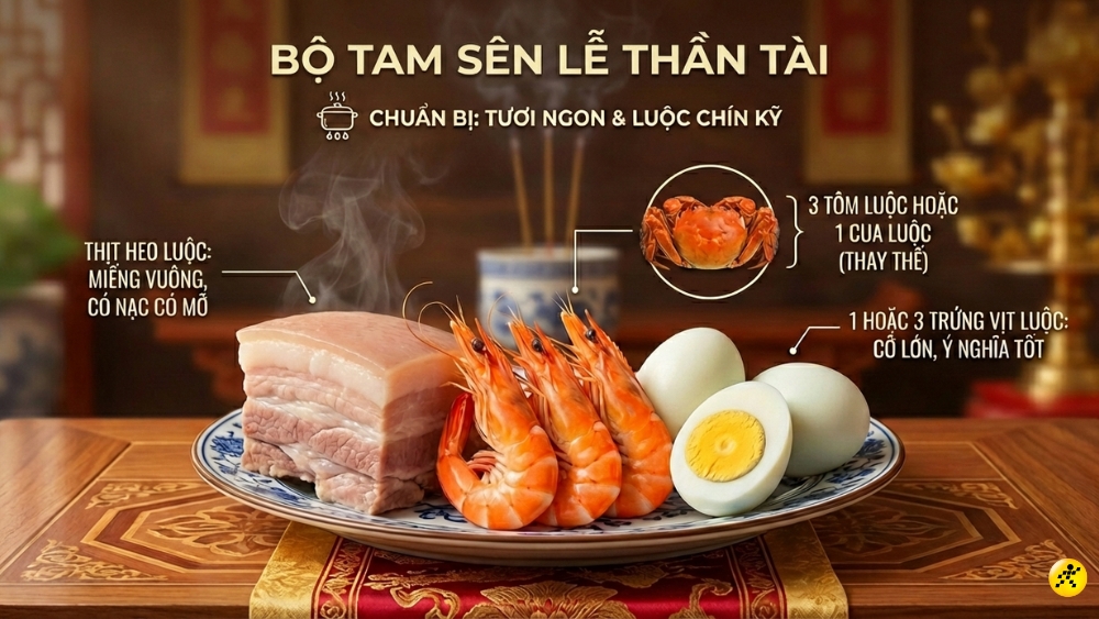Th&agrave;nh phần của bộ tam s&ecirc;n c&uacute;ng Thần T&agrave;i 