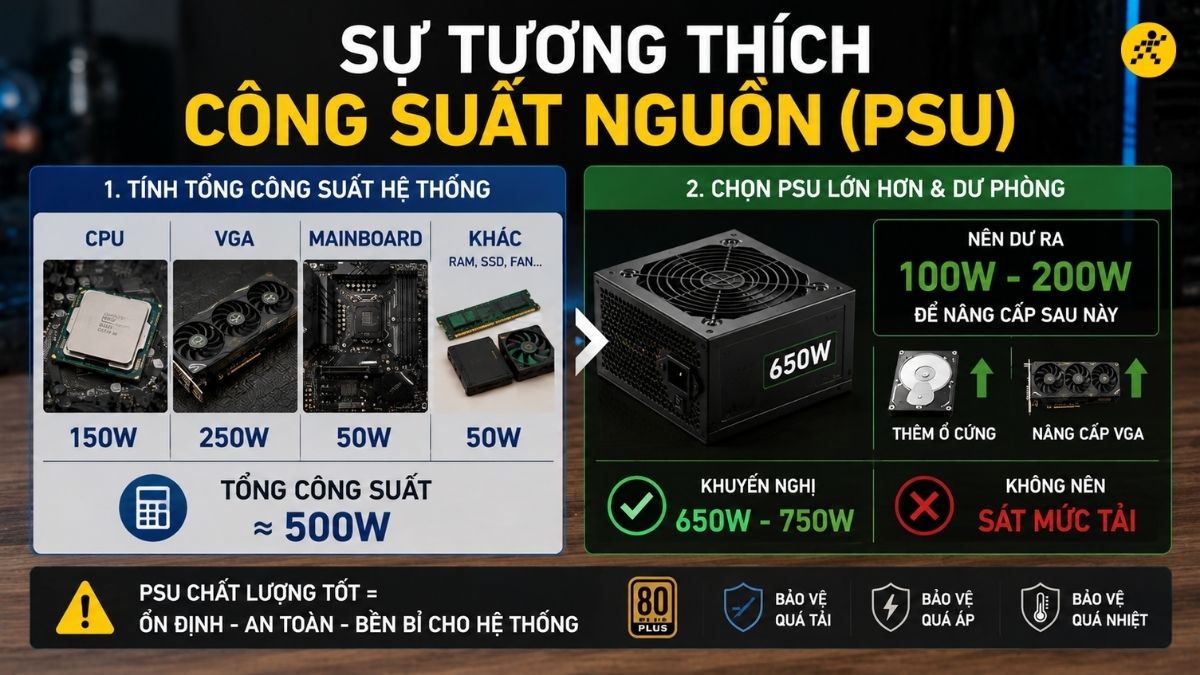 Bạn không nên mua nguồn điện sát mức tải Bạn không nên mua nguồn điện sát mức tải
