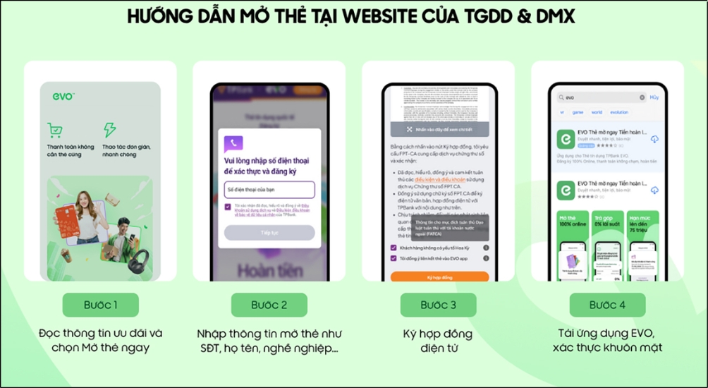 Các bước mở thẻ TPBank EVO