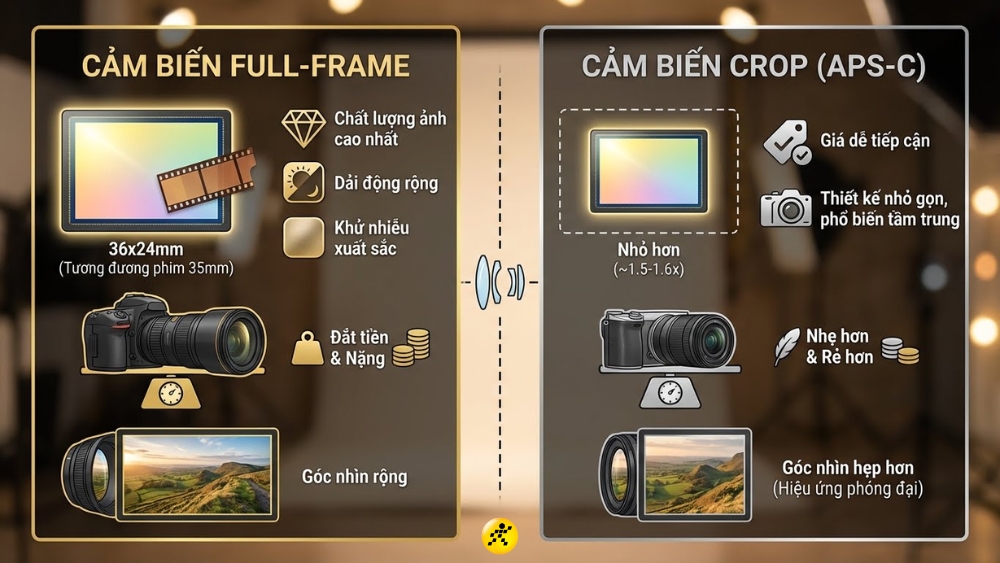 Cảm biến Full-frame v&agrave; cảm biến Crop