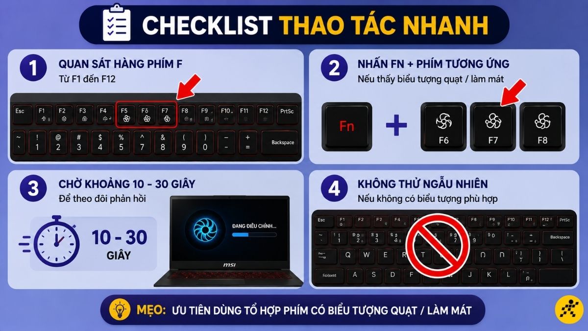 Checklist thao tác nhanh Checklist thao tác nhanh