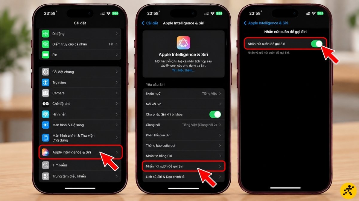 Kích hoạt Siri bằng Nút sườn Kích hoạt Siri bằng Nút sườn