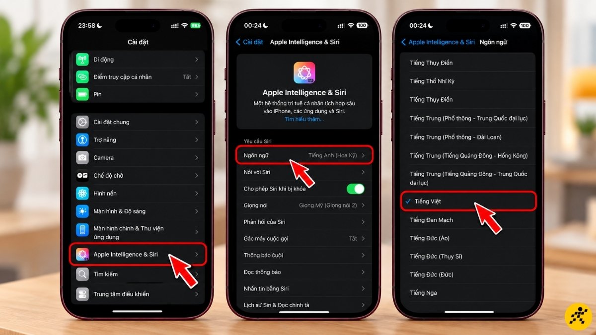 Cài đặt ngôn ngữ Siri Tiếng Việt Cài đặt ngôn ngữ Siri Tiếng Việt