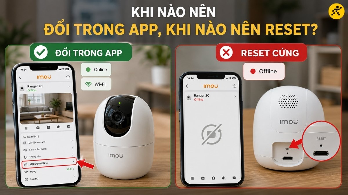 Đổi mật khẩu trực tiếp trong app khi camera vẫn hiển thị 