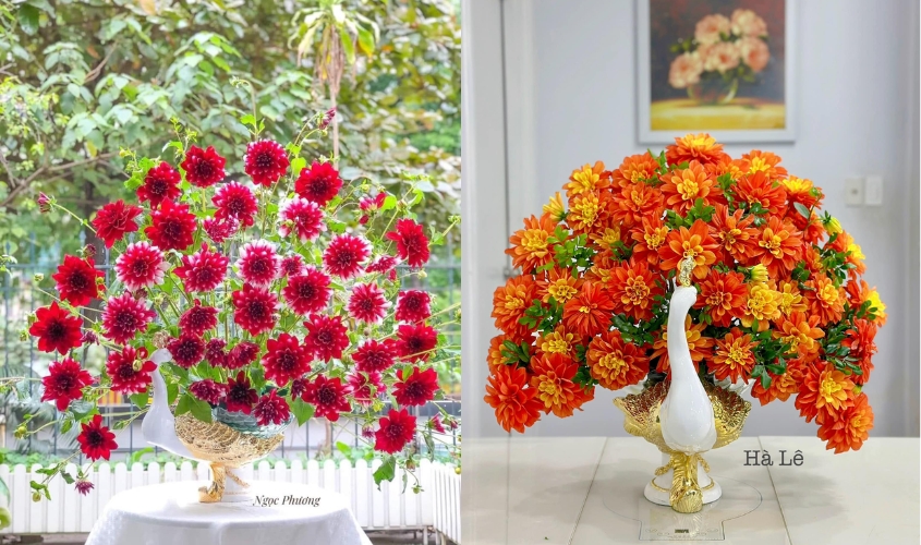 Cách cắm hoa thược dược với xốp giúp tươi lâu, bền màu