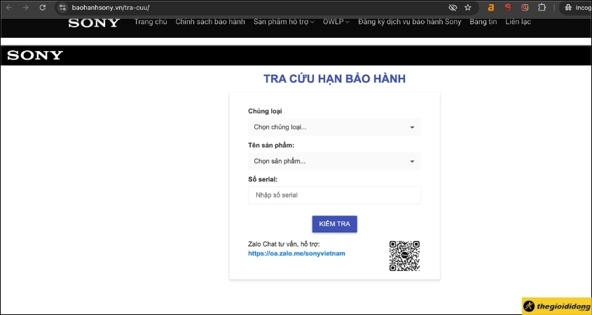 Cách check bảo hành máy ảnh Sony trên website Cách check bảo hành máy ảnh Sony trên website