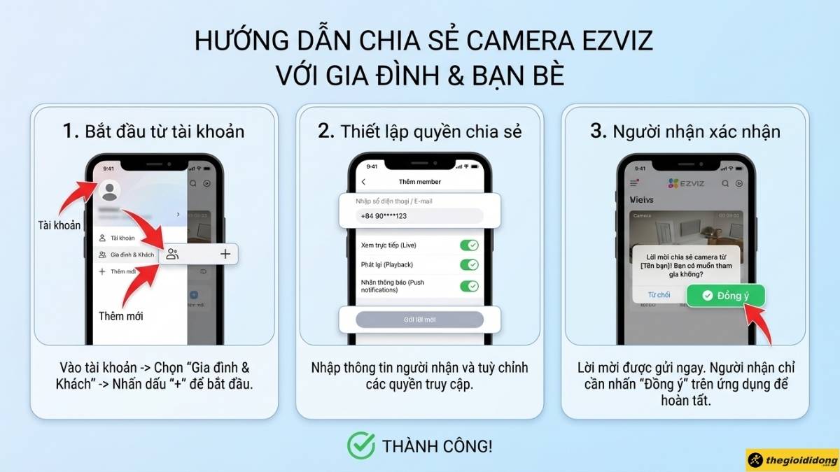 C&aacute;ch chia sẻ camera Ezviz