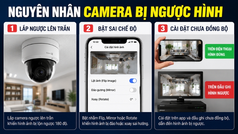 Nguyên nhân camera giám sát bị ngược hình Nguyên nhân camera giám sát bị ngược hình