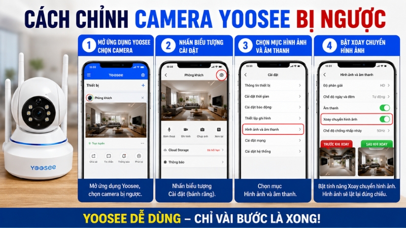 Cách chỉnh camera Yoosee bị ngược Cách chỉnh camera Yoosee bị ngược