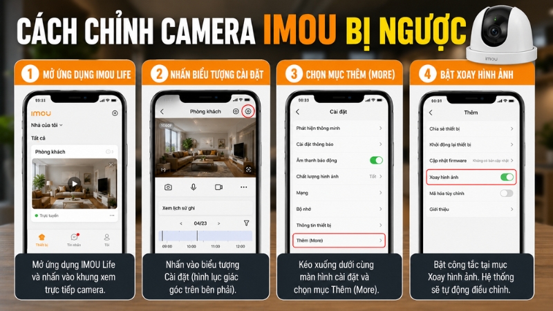 Cách chỉnh camera IMOU bị ngược Cách chỉnh camera IMOU bị ngược