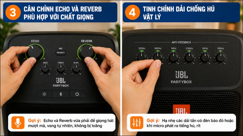 C&acirc;n chỉnh Echo v&agrave; Reverb ph&ugrave; hợp
