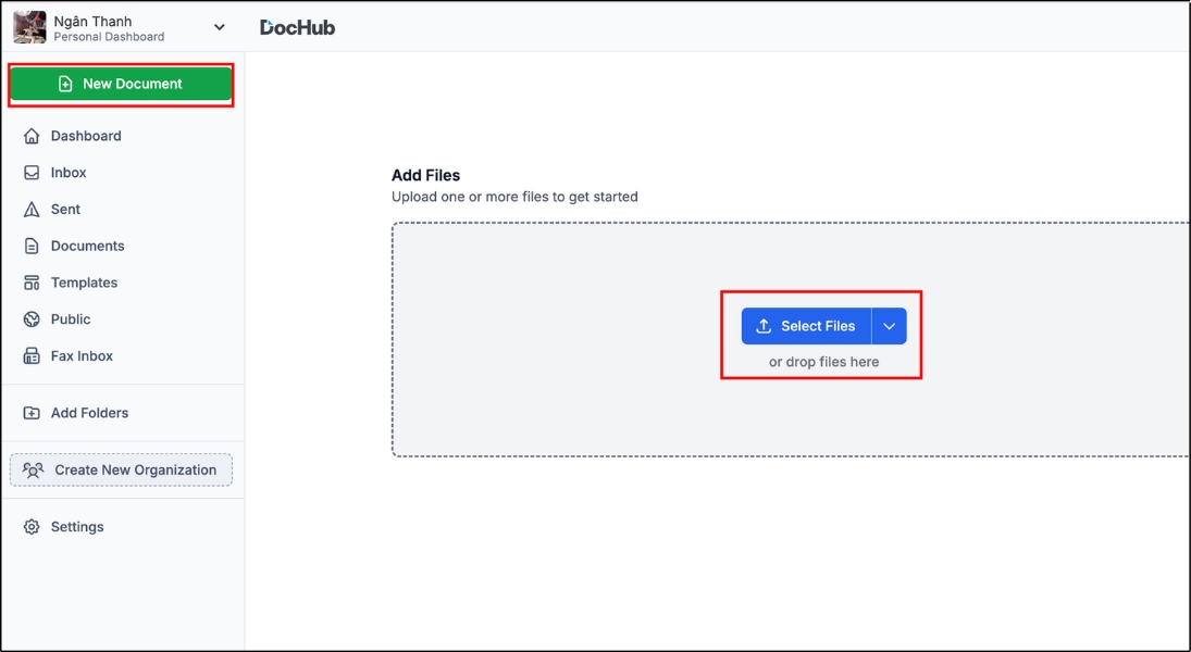 Chọn New, tải file PDF