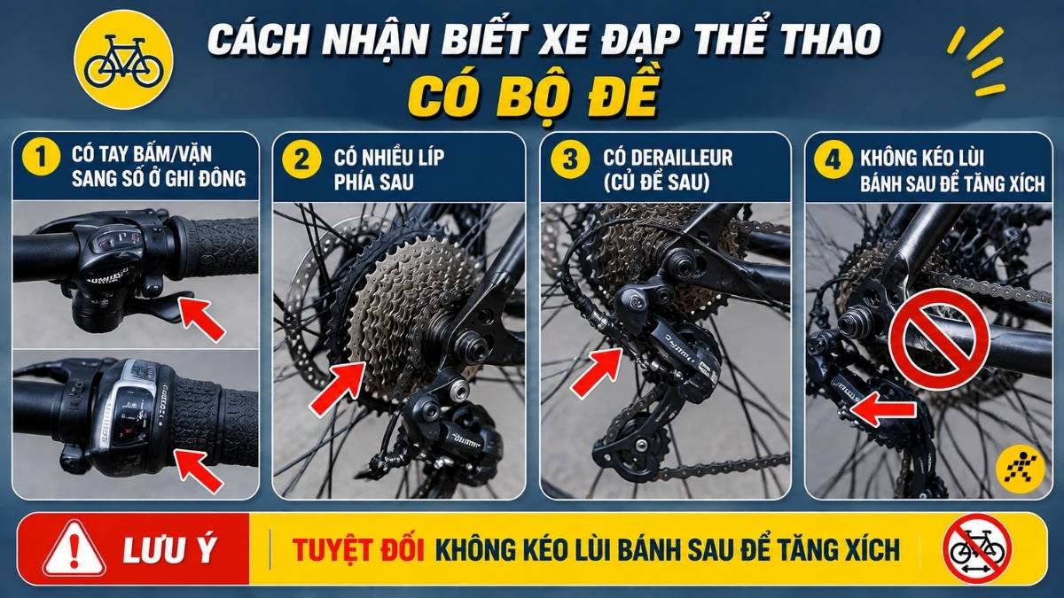 Cách nhận biết xe đạp có bộ đề Cách nhận biết xe đạp có bộ đề