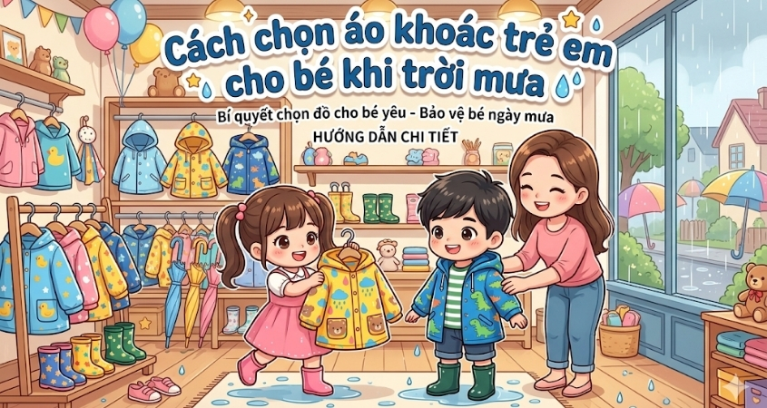 Cách chọn áo khoác cho bé khi trời mưa