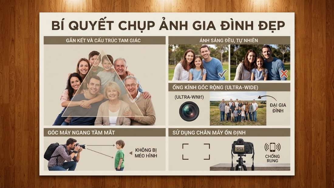 C&aacute;ch chụp ảnh tập thể gia đ&igrave;nh đẹp nhất