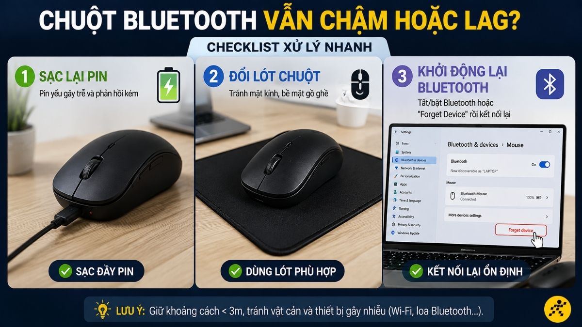 Xử l&yacute; lỗi chuột vẫn chậm hoặc lag